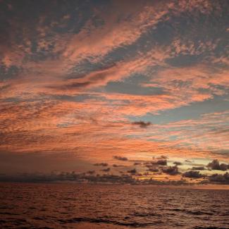 The ocean at sunset